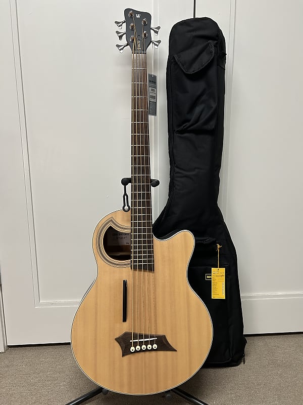 Warwick Rockbass Alien Standard 5 String Acoustic Electric Bass - Natural image 1