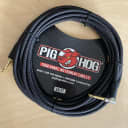 Pig Hog 20ft Vintage Right Angle Instrument Guitar Cable 20 Woven Black PCH20BKR