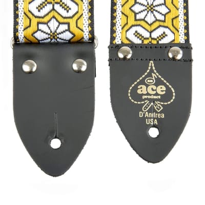 Ace D'Andrea Vintage Reissue Greenwich Yellow Flower Strap image 2
