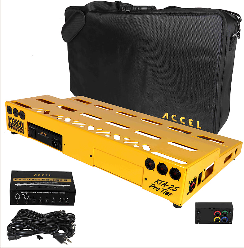 Accel XTA25  Pro Tier Pedal Board  (Yellow) Bundle 1 image 1