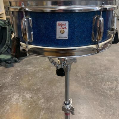 Black Jack Vintage MIJ 5" x 14" Blue Sparkle Snare Drum image 1