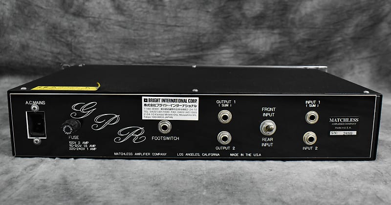 Matchless GPR-1 Rack Tube Guitar Preamp in Very Good Condition