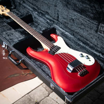 Classic 1990's Mosrite  Ventures Model '64 Vintage Reissue Bass - Candy Apple Red - Made In Japan image 1