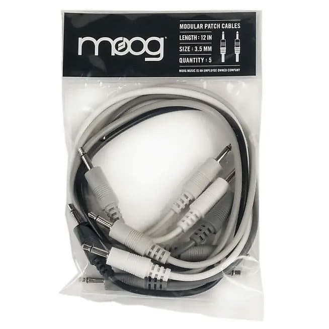 Moog Music 3.5mm Modular Synth Patch Cables for Mother 32 Eurorack - 5-Pack, 12" image 1