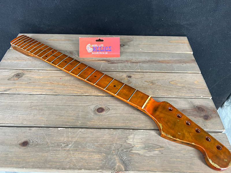 Real Life Relics Aged Flame Maple Strat® Style Neck Roasted 