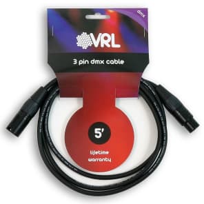VRL VRLDMX3P5 3-Pin DMX Lighting Cable - 5'