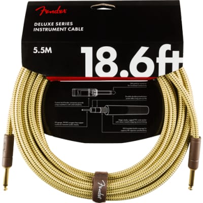 Fender Deluxe Series Instrument Cable Tweed 18.6' Straight-Straight for sale