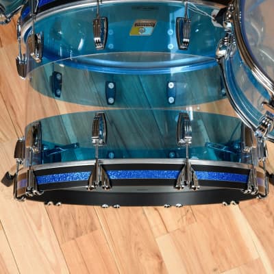 Ludwig Vistalite 13/16/22 3pc. Drum Kit Blue/Clear/Blue Limited Edition image 4
