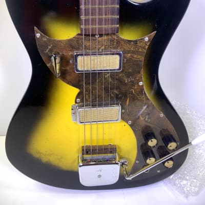 Montclair Electric Guitar, made by Kay, VINTAGE 1965,Tobacco Sunburst: image 2