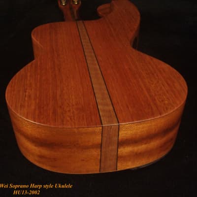 Bruce Wei Harp Style Solid Acacia 4 String Soprano Ukulele HU13-2002 image 9