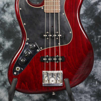 USA Schecter Custom Shop Traditional J-Bass 1998 Transparent Crimson Red Trans Red Left Handed Bass image 2