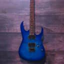 Ibanez RG421QM-SBB RG Standard 400 Series HH Quilted Maple Top Electric Guitar w/ Fixed Bridge Sapph
