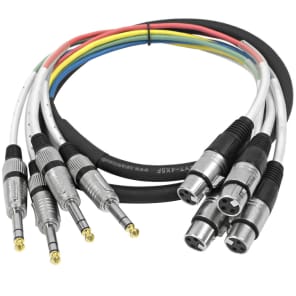 Seismic Audio SAXT-4x5F 4-Channel 1/4" TRS Male to XLR Female Snake Cable - 5'