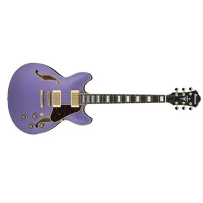 Ibanez AS Artcore AS73G Semi-Hollow Double Cutaway Electric Guitar, Bound Rosewood Fretboard, Metallic Purple Flat image 2
