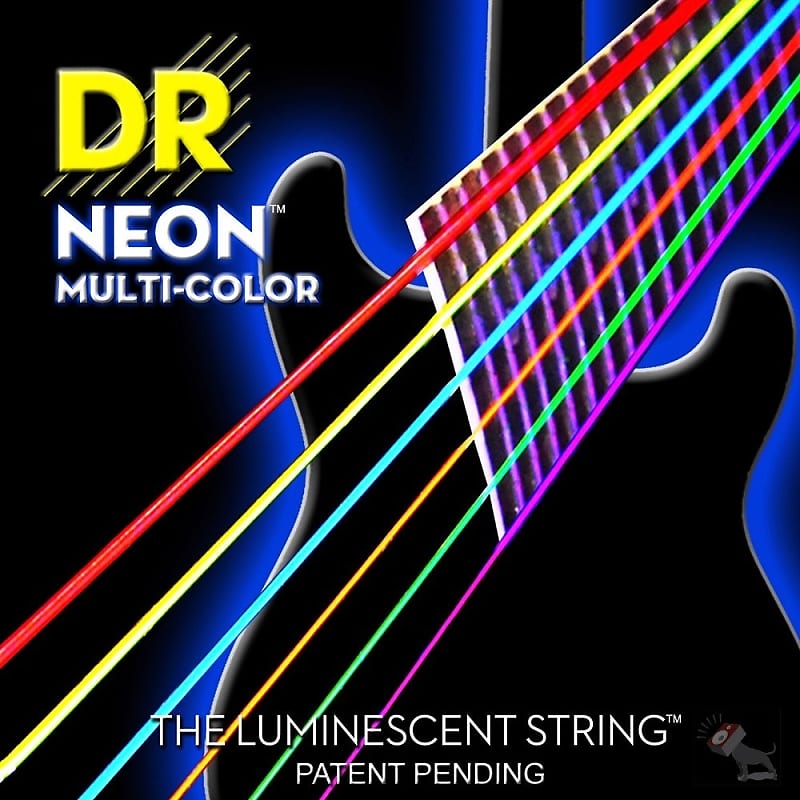 DR Strings Hi-Def Neon Multi-Color Colored Electric Guitar Strings: Light To Medium 9-46 image 1