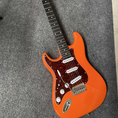 RW'S Lefty custom Guitars Beautiful Orange Strat. 22 fret neck play very Well  2020 Orange image 2