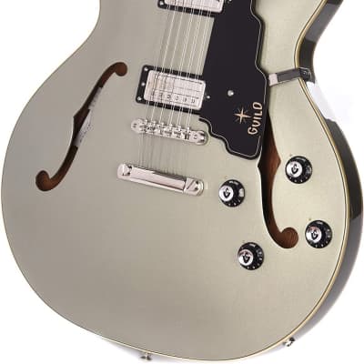Guild Guitars Starfire IV ST 12-String Semi-Hollow Body Electric Guitar, in Shoreline Mist, Double-Cut w/stop tail, Newark St. Collection, with Hardshell Case image 2