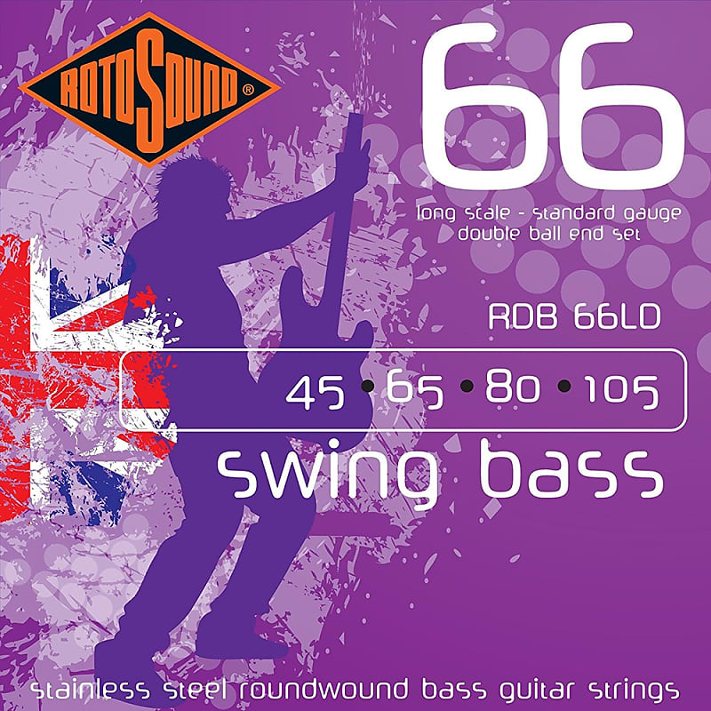 Rotosound RDB66LD Swing Bass 66 Strings Double Ball End Stainless Steel 45-105 image 1