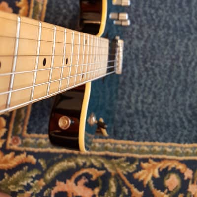 Silvertone Fastback Electric Guitar, Blue/Green image 12