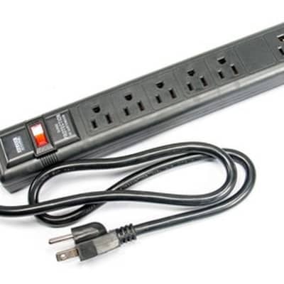 Elite Core AC Power Strip with Surge Protection 6 Outlets Stage Studio -Black image 1