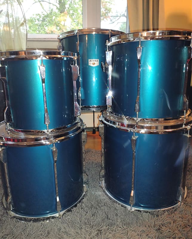 Tama Rockstar DX 6-Piece Drum Set in Ocean Blue.