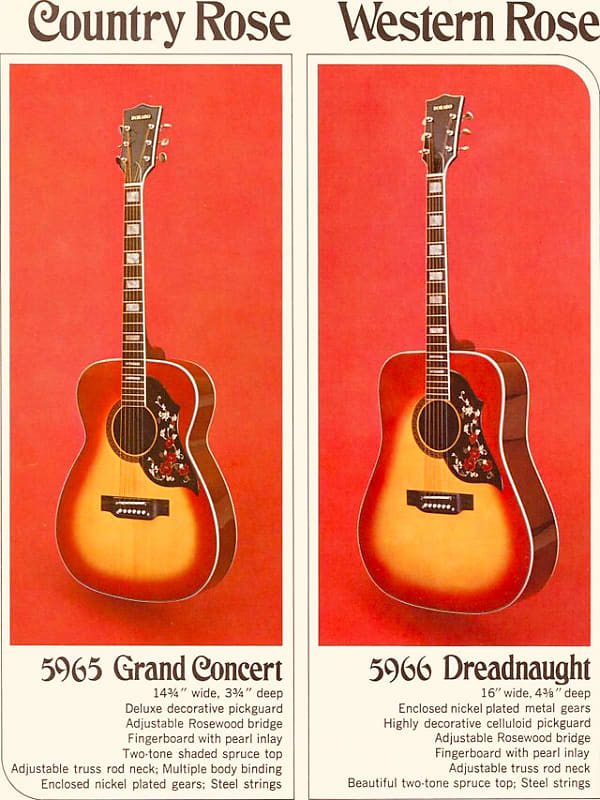 Dorado by Gretsch MIJ 5966 Western Rose 1973 Hummingbird