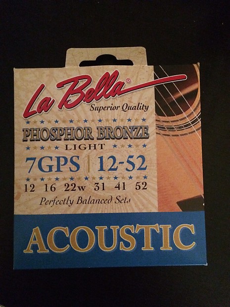 La Bella 7GPS Phosphor Bronze Acoustic Guitar Strings - Light (12-52) image 1