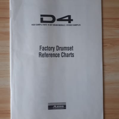 Alesis D4 High Sample rate 16 bit Drum Module/Stereo Samples Factory Drumset Reference Charts A6 Boo