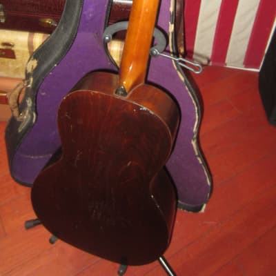 Circa 1930 Stromberg-Voisinet Parlor Guitar Mahogany w/ Original Case image 4