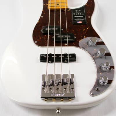 Fender American Ultra Precision Bass - Arctic Pearl with Maple Fingerboard image 2
