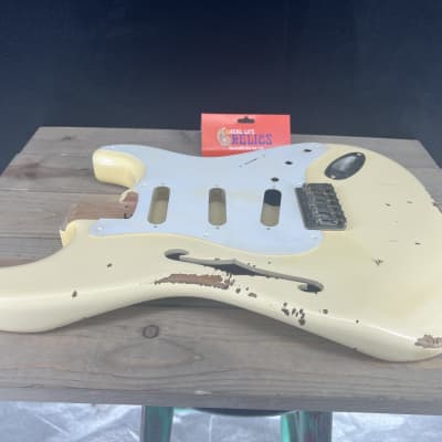 Real Life Relics Thinline F Hole Strat® Body Aged Vintage Blond image 4