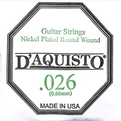 Four (4) - .026 Nickel Roundwound - D'Aquisto - Electric / Acoustic Guitar Strings for sale