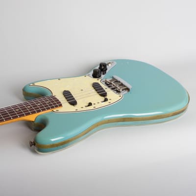 Fender  Duo-Sonic II Solid Body Electric Guitar (1966), ser. #145972, original grey hard shell case. image 7