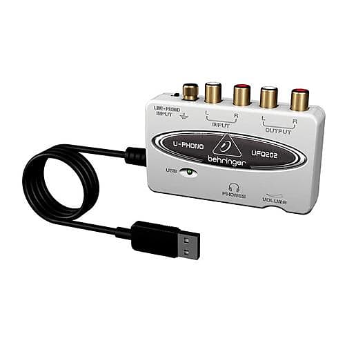 Behringer U-PHONO UFO202 Audiophile USB/Audio Interface with Built-in Phono Preamp for Digitalizing Your Tapes and Vinyl Records image 1