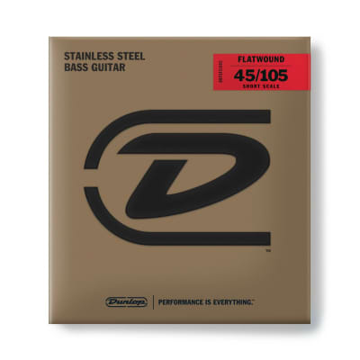 Dunlop Flatwound Stainless Steel Bass Guitar Strings; short scale gauges 45-105 image 1