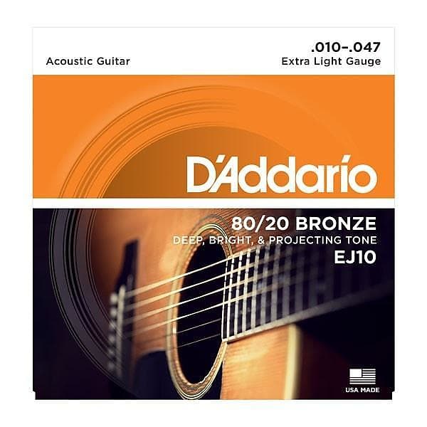 D'Addario 80/20 Bronze Acoustic Guitar Strings Extra Light | EJ10 image 1