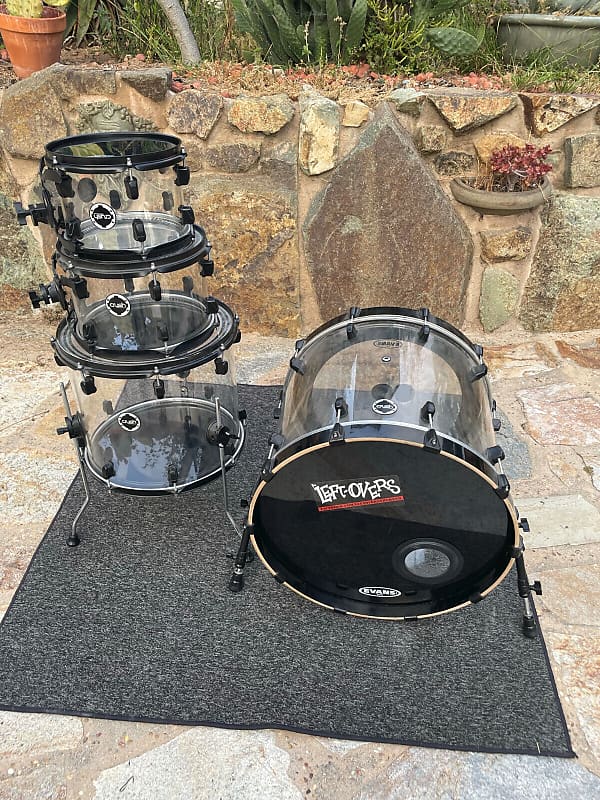Crush Acrylic 4pc Drum Set Kit Clear 22x18,10x7,12x8,16x14 Reverb