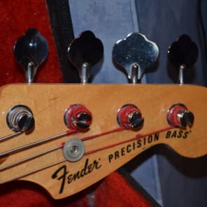 vintage 1970's fender precision bass guitar, has been modded. image 6