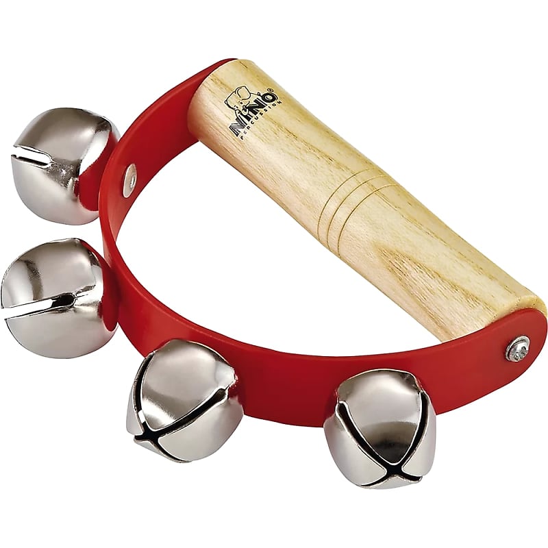 Nino Percussion Sleigh Bells — Four Steel Bells with Wooden Grip, 2-YEAR WARRANTY (NINO962) image 1
