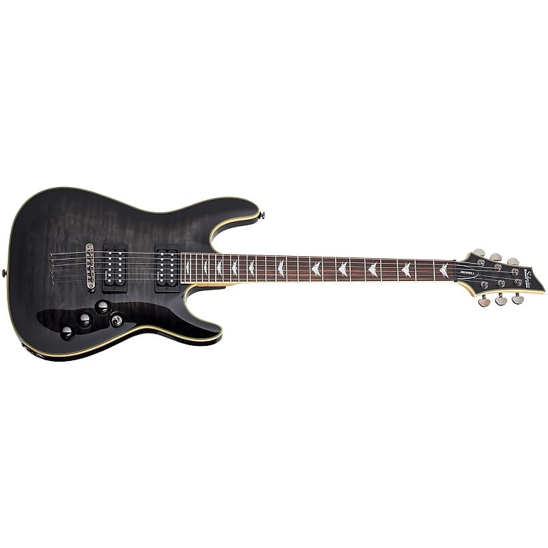 Schecter OMEN EXTREME-6 See Thru Black Electric Guitar | Reverb