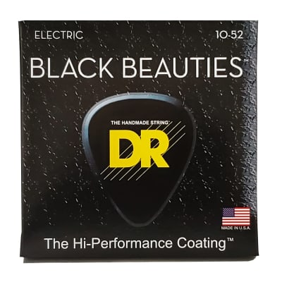 DR Strings Black Beauties Black Colored Electric Guitar Strings: Medium To Heavy 10-52 image 3