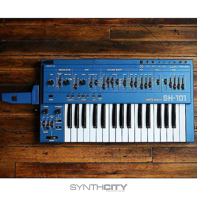 1983 Roland SH-101 32-Key Monophonic Synthesizer Blue w/ Mod Grip (Clean!) image 1