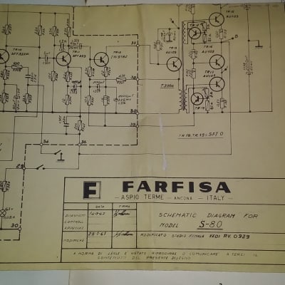 Farfisa Owners Manual and Schematic Diagram for BR 80 and Twin 80 Amplifiers image 3