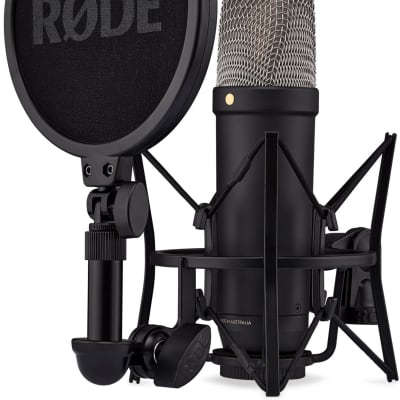 R?DE NT1 5th Generation Large-Diaphragm Studio Condenser Microphone with 32-Bit Float Digital Output and XLR and USB Connectivity (Black) image 1