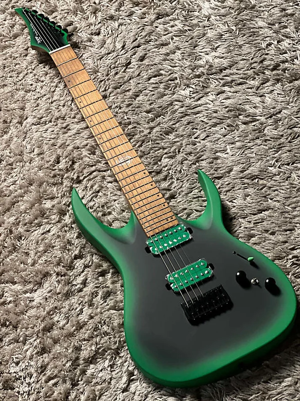 SQOE SEIB7S 7 String in Satin Neon Green | Reverb