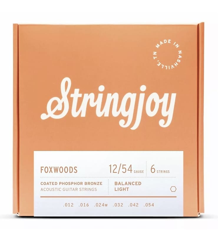 Stringjoy FoxWoods 12/54 Coated Acoustic Strings Reverb UK