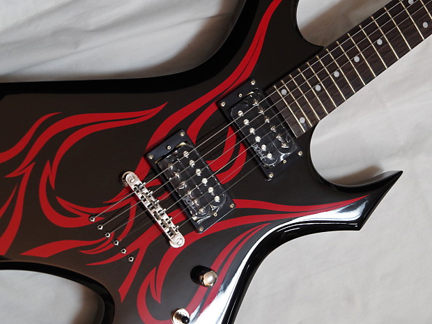 BC RICH Metal Master Warlock Tribal Fire electric GUITAR new Black Red Flames Reverb