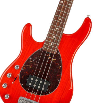Music Man Sterling Left Handed 4 String Bass Guitar - Transparent Orange image 6