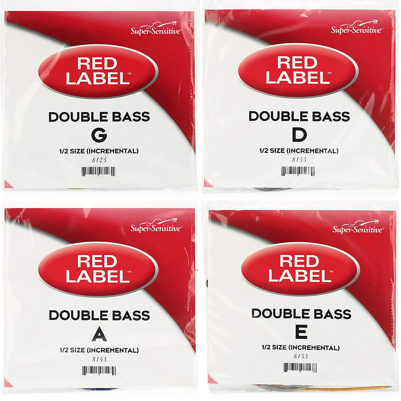 SuperSensitive 8123 Red Label Double Bass String Set Bundle Reverb