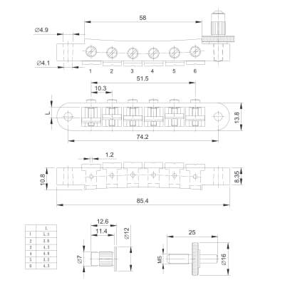 NEW Grover Nashville Tune-O-Matic Bridge for USA Gibson Les Paul/SG® 520C CHROME image 3